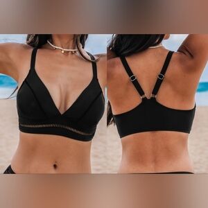 Cupshe Escaping Black Ladder Cutout Bikini Top